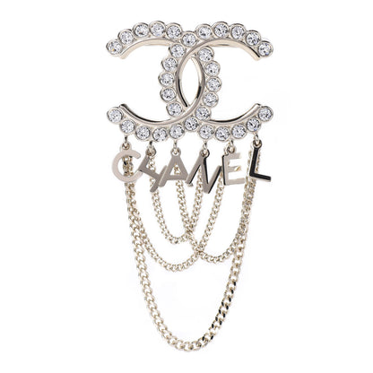 Chanel Metal Crystal Bow-tiful CC Chain Brooch Gold 1 of 4