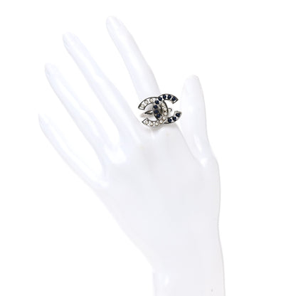 Chanel Pearl Bead CC Ring 7 Silver Blue 2 of 5