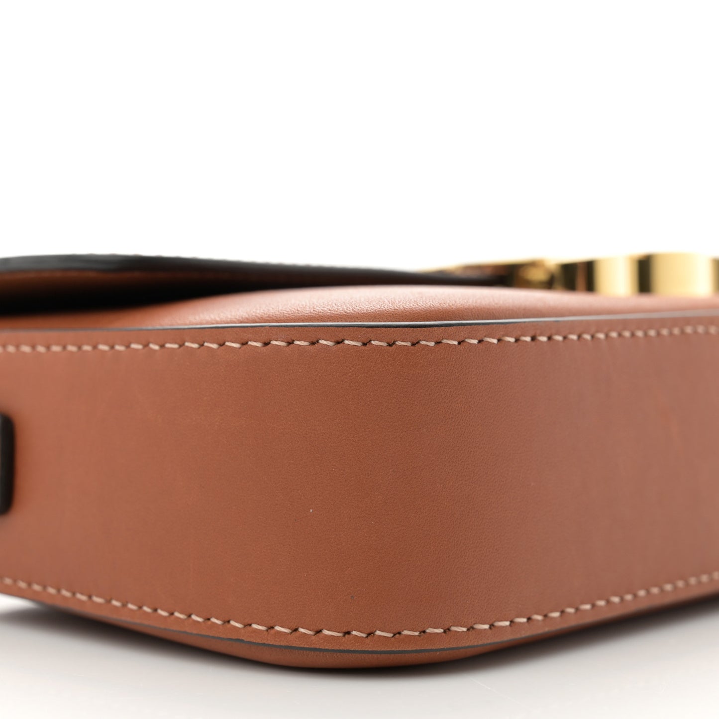 Shiny Calfskin Triomphe Shoulder Bag Tan