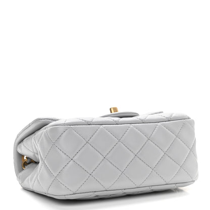 Chanel Lambskin Quilted Mini Pearl Crush Flap Light Grey 4 of 11