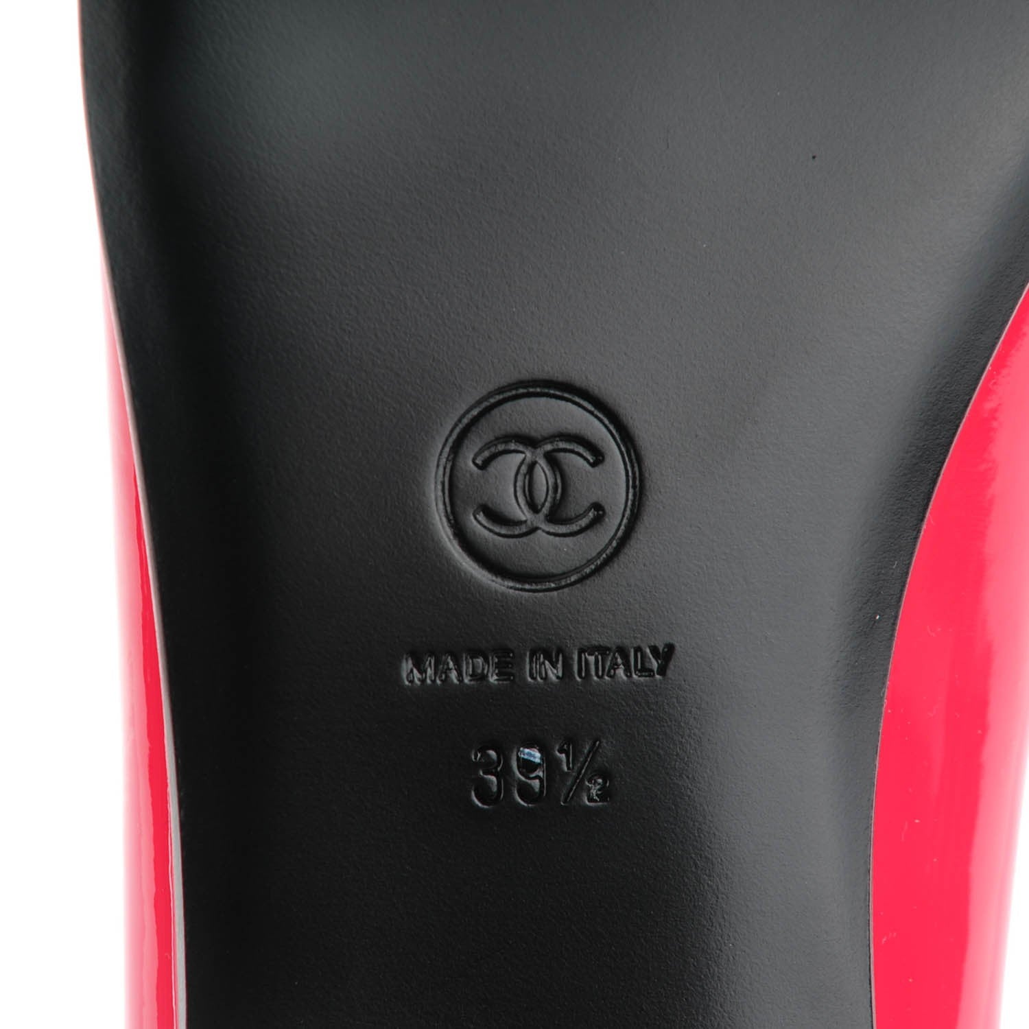 Chanel Patent CC Cap Toe Ballerina Flats 39.5 Coral 6 of 9