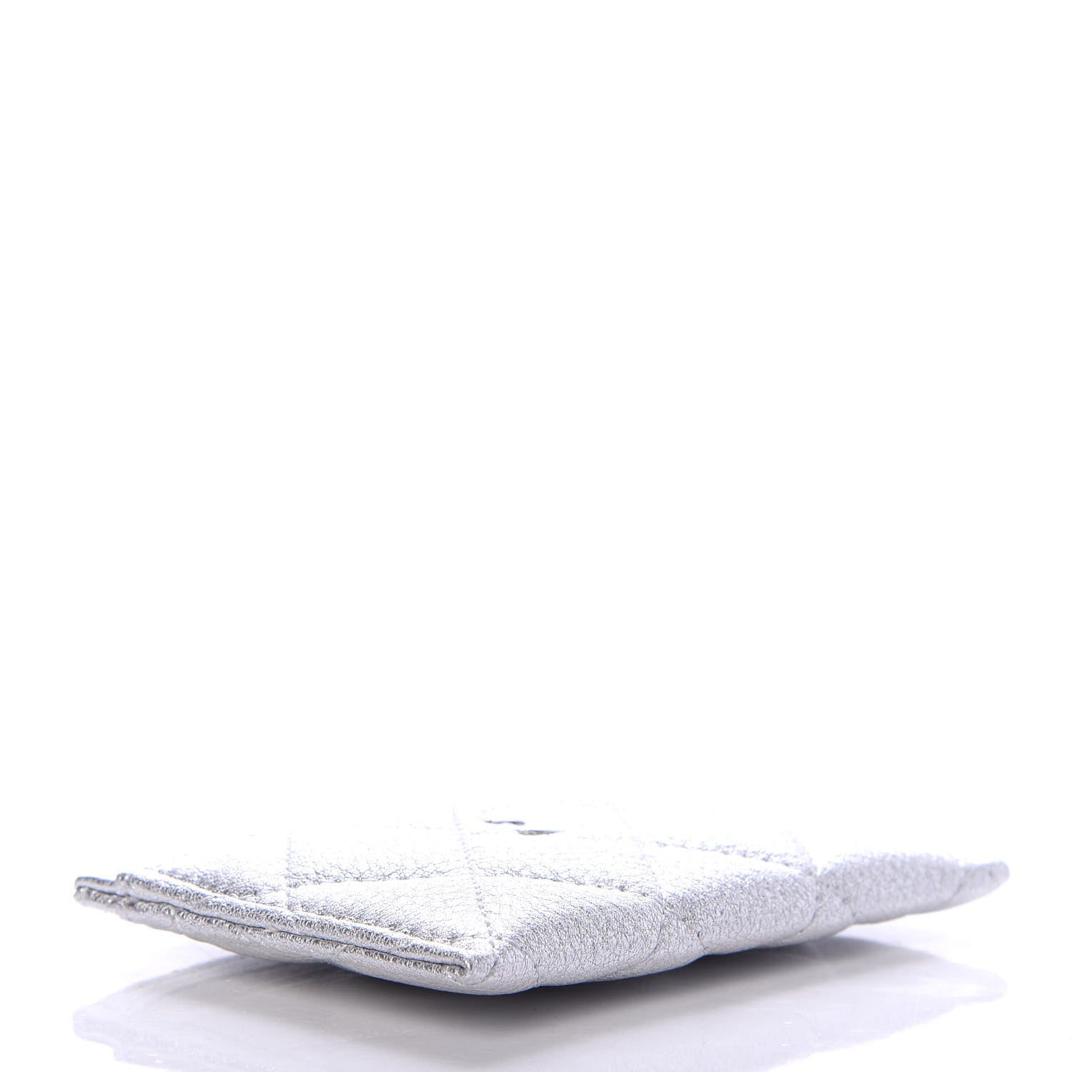 Chanel Metallic Lambskin Quilted Card Holder Silver 4 of 9