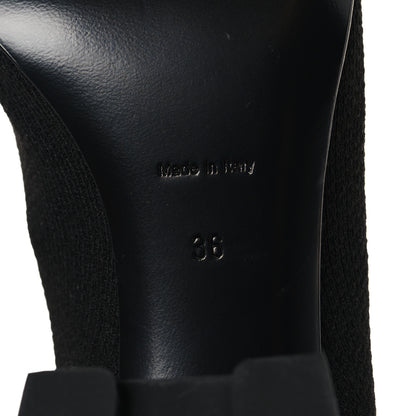 Hermes Knit Calfskin Jenna 60 Ankle Boots 36 Black 6 of 7