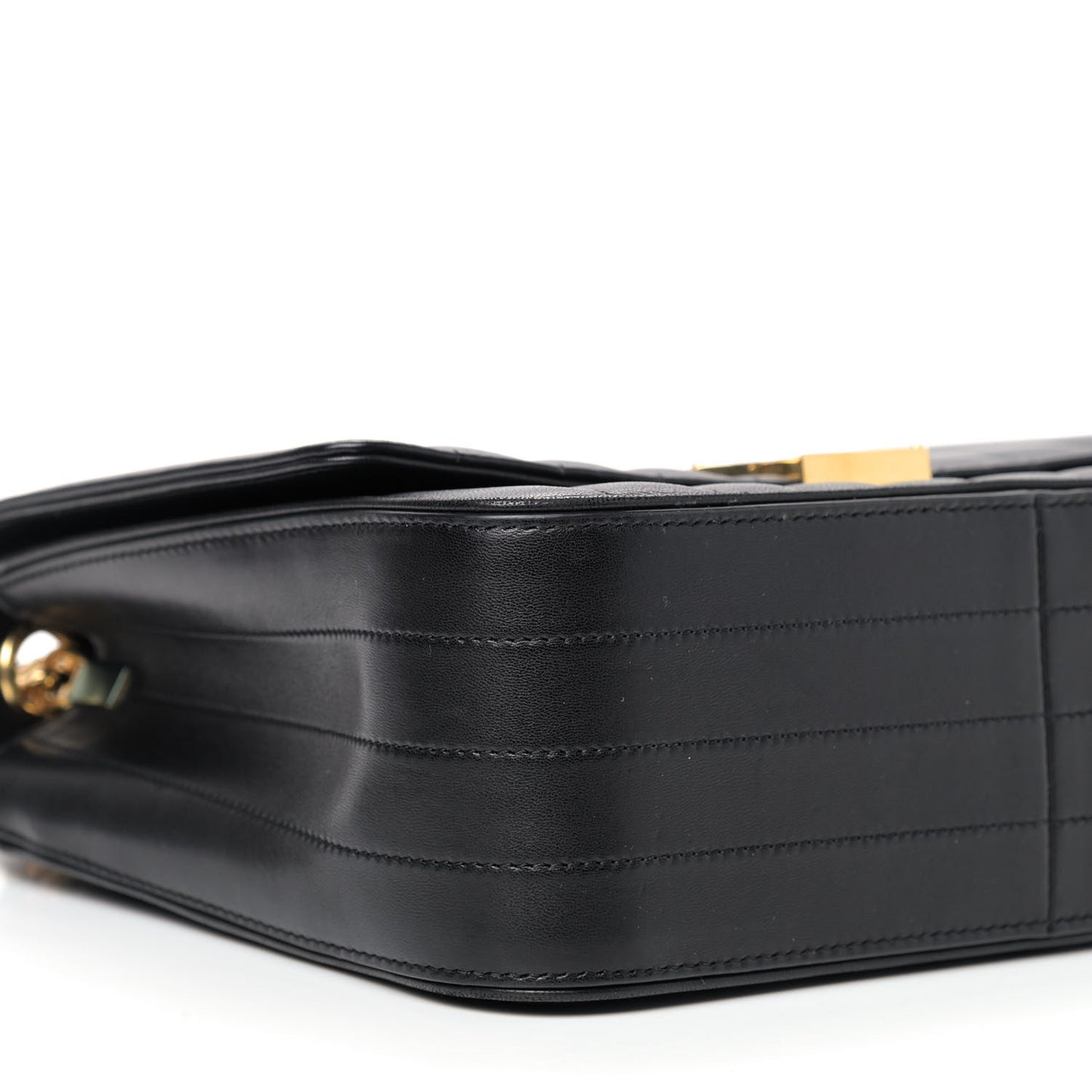 Lambskin Matelasse Monogram Large Vicky Chain Bag Black