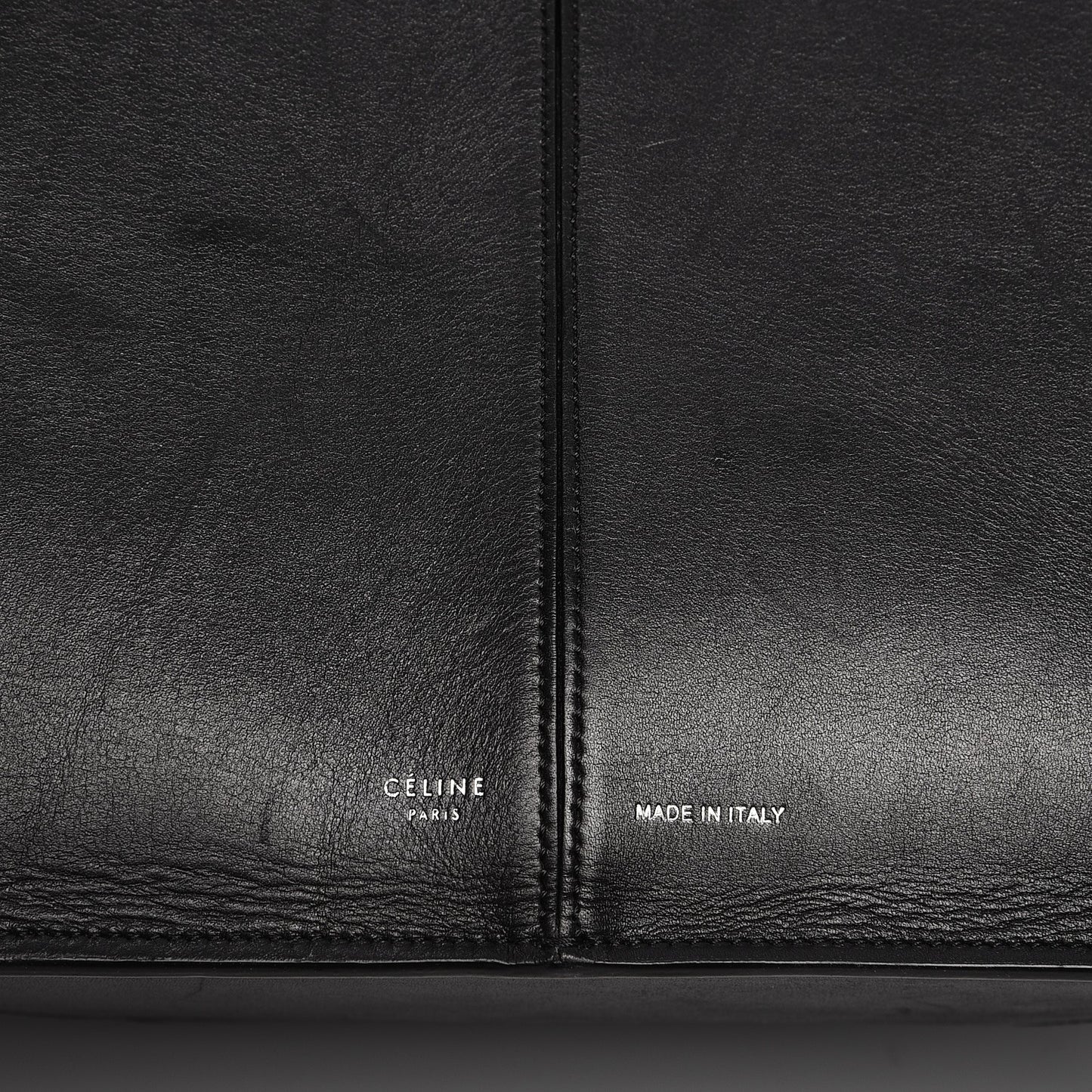Supple Natural Calfskin Vertical Tri-Fold Bag Black