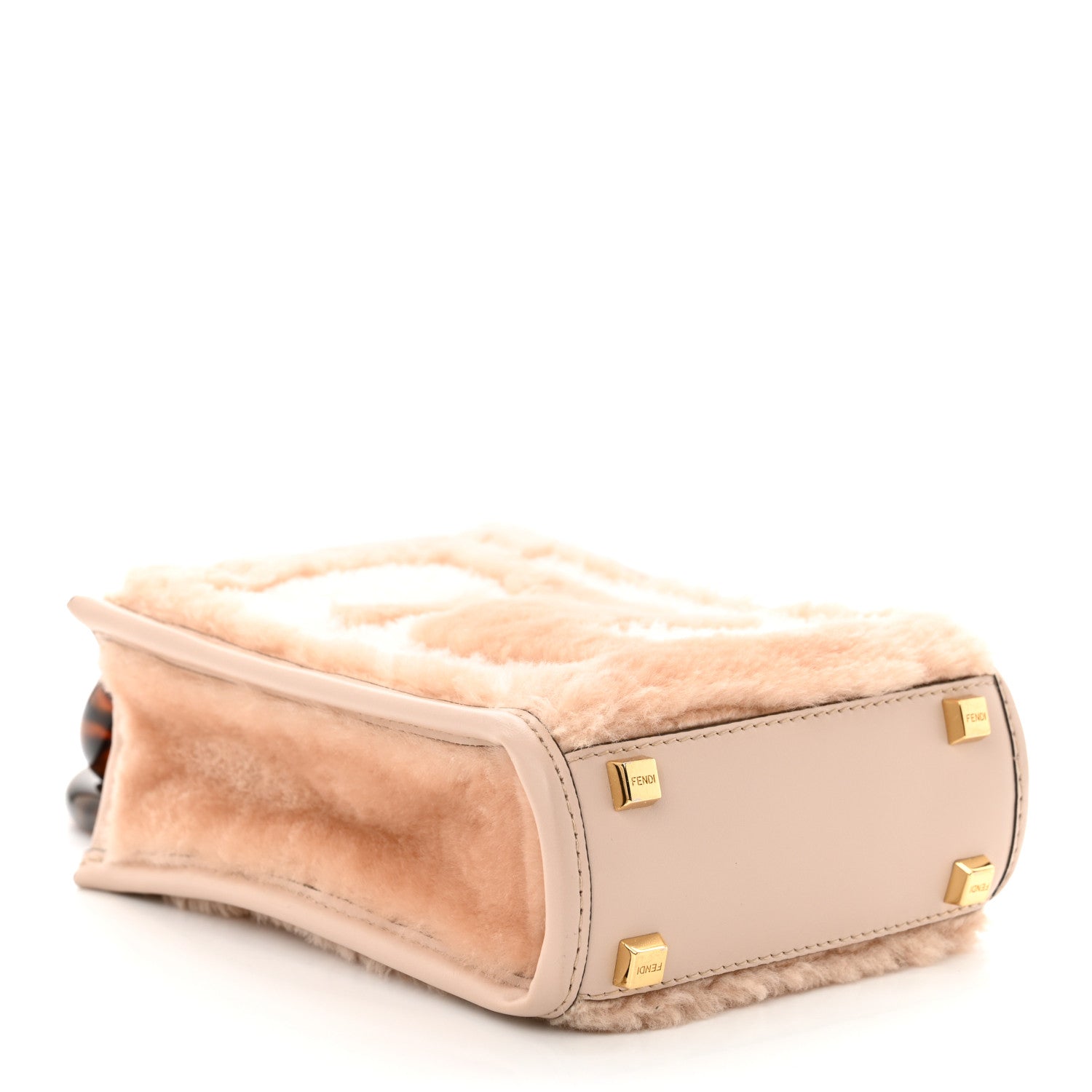 Fendi Shearling Plexiglass FF Mini Fendi Sunshine Shopper Soap White 4 of 11