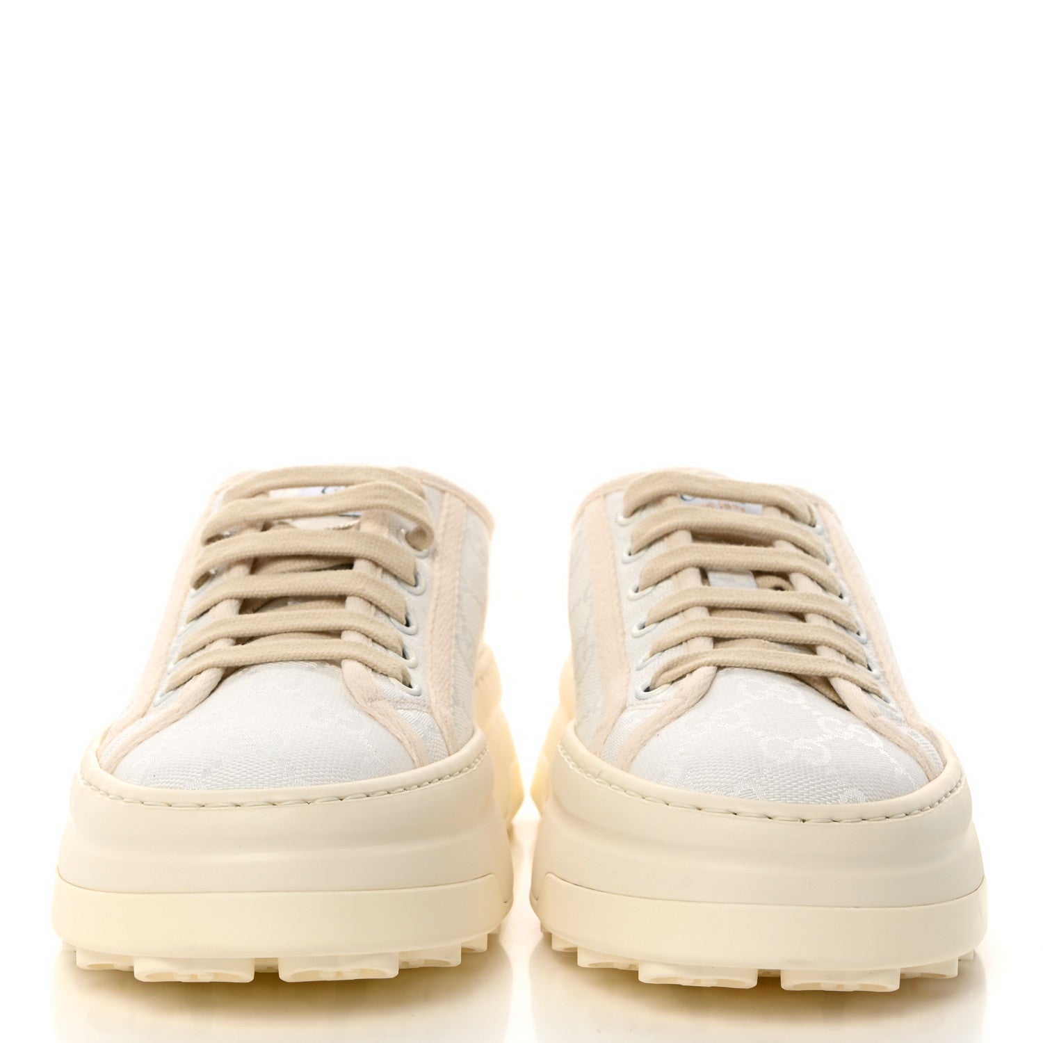 Gucci GG Monogram Womens 1977 Tennis Platform 52mm Sneakers 37.5 Great White Mystic White 2 of 8