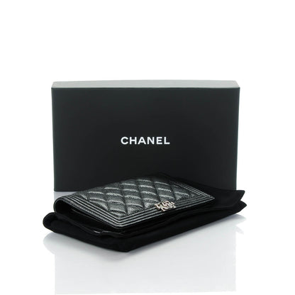 Chanel Caviar Quilted Boy Yen Wallet Black 4 of 8