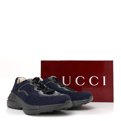 Gucci Canvas GG Supreme Monogram Mens Rhyton Sneakers 9 Blue 9 of 9