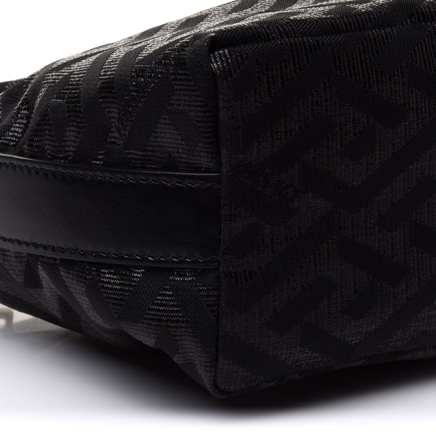 Metallic Canvas La Greca Signature Mini Bag Black