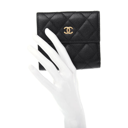 Chanel Caviar Quilted Compact French Flap Wallet Black 2 of 9