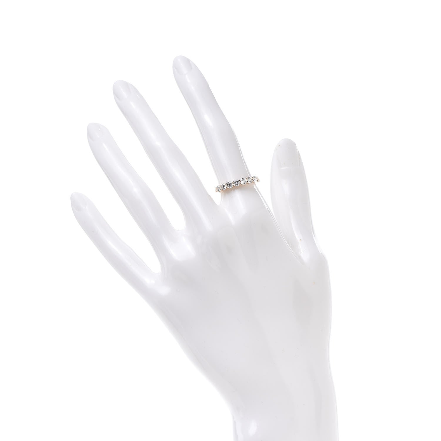 Tiffany 18K Rose Gold Diamond 3mm Half Circle Embrace Band Ring 50 5.5 2 of 6
