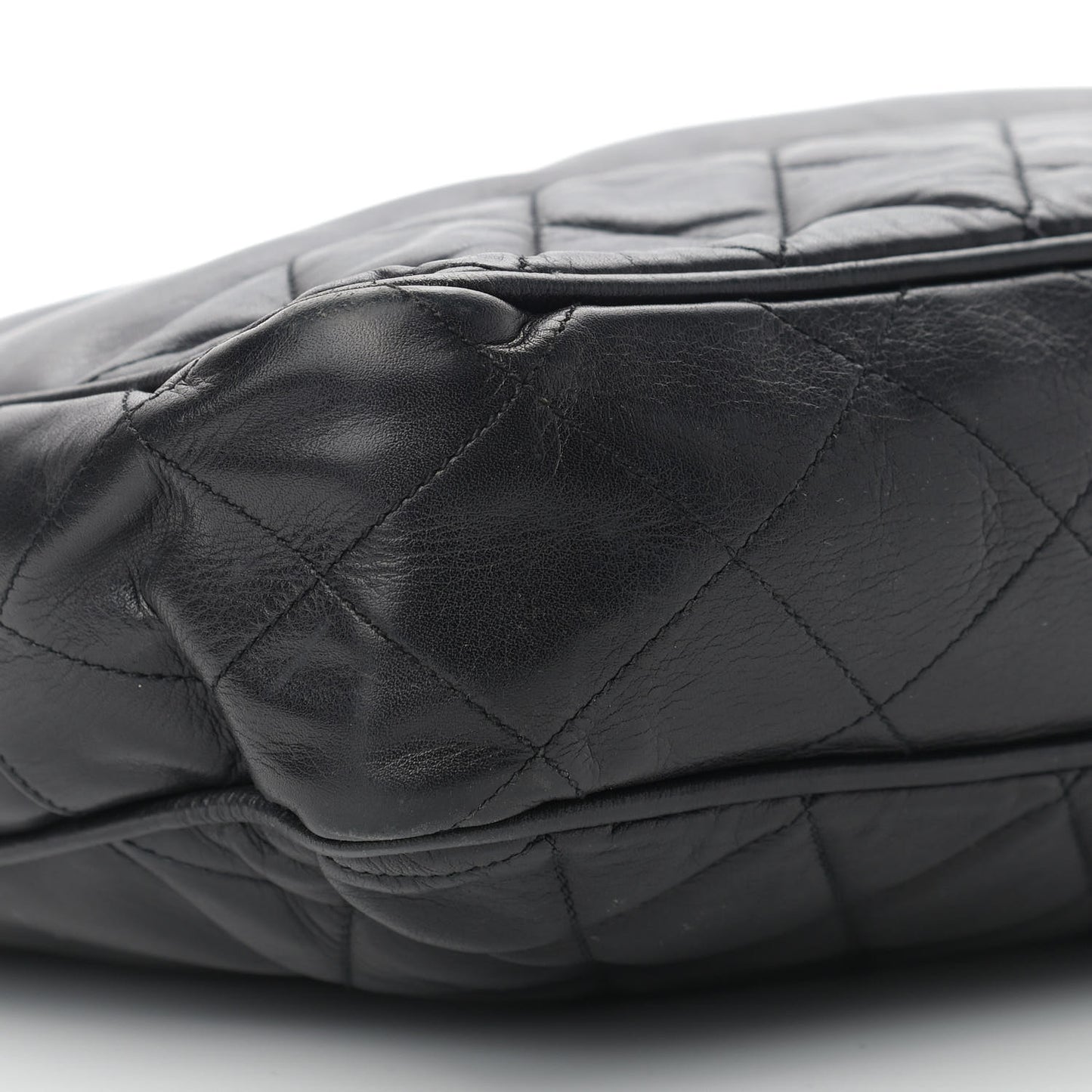 Lambskin Quilted Shoulder Bag Black