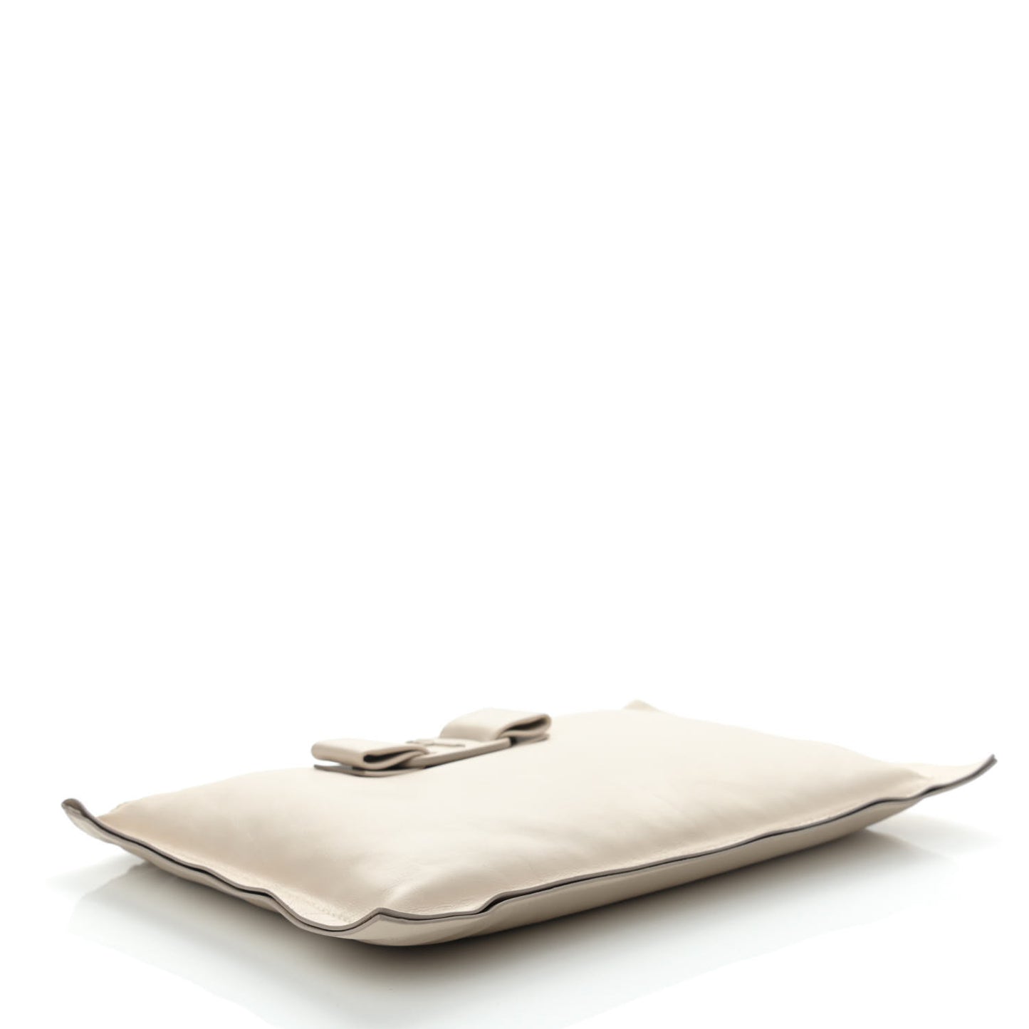 Calfskin Small Viva Bow Clutch Bone