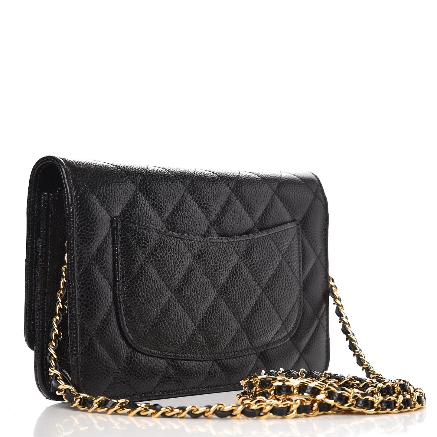 Caviar Quilted Wallet On Chain WOC Black