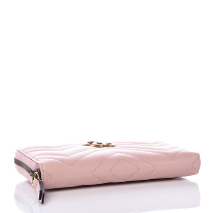 Gucci Calfskin Matelasse GG Marmont Zip Around Wallet Perfect Pink 4 of 8