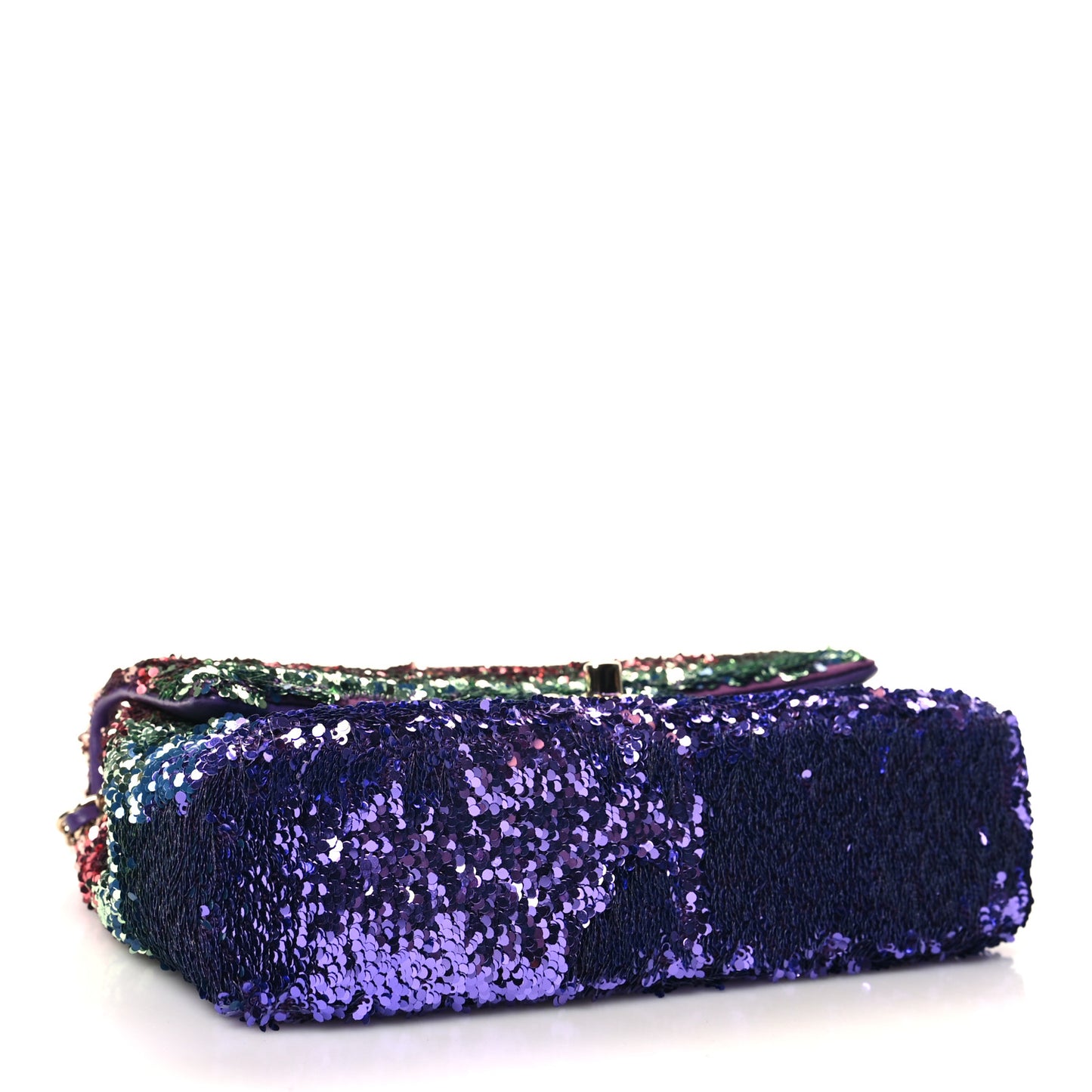 Gradient Sequin Mini Rectangular Flap Purple Multicolor