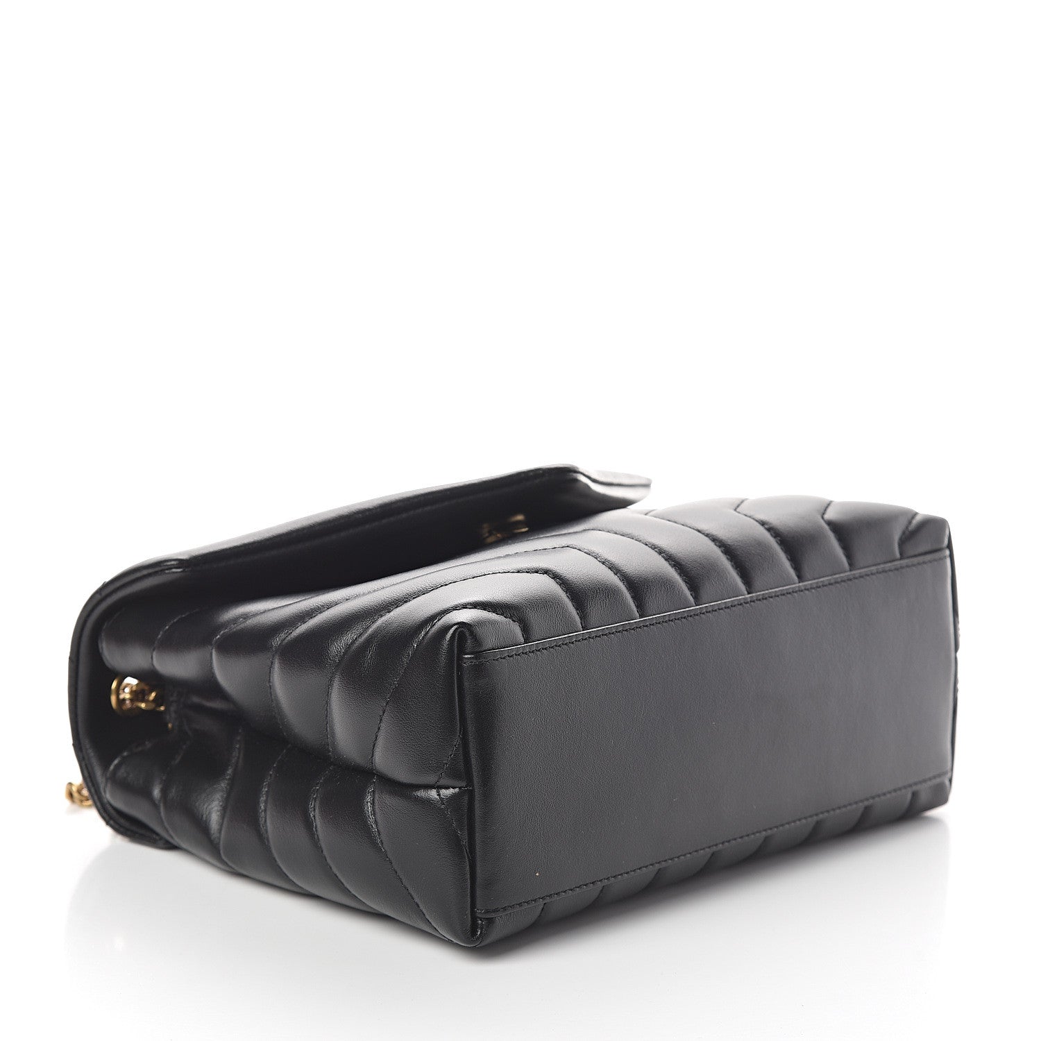 Saint Laurent Calfskin Y Quilted Monogram Small Loulou Chain Satchel Black 3 of 8