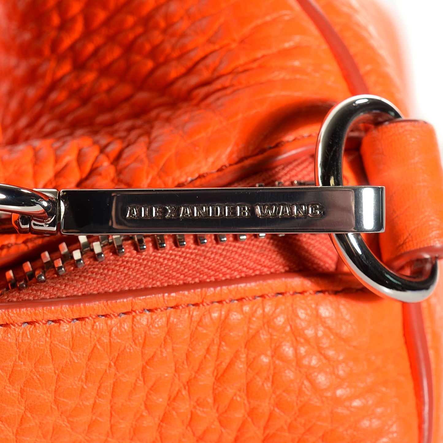 Pebbled Lambskin Rocco Flame Rhodium Hardware