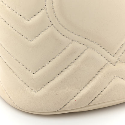 Gucci Calfskin Matelasse Mini GG Marmont 2.0 Bucket Bag White 16 of 16