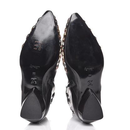 Louis Vuitton Calfskin Studded Gold Rush Flat Ankle Boots 38 Black 5 of 9