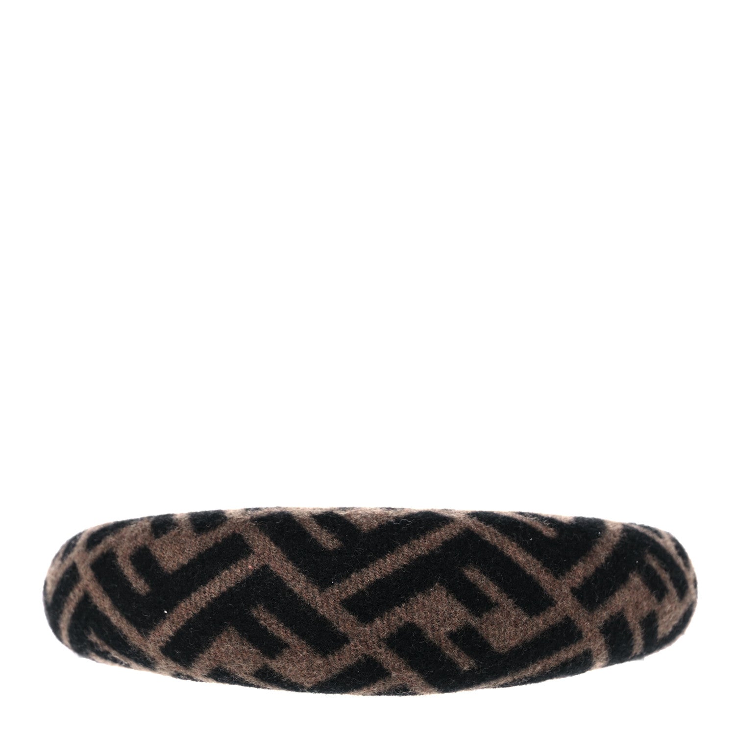Fendi Wool Cashmere FF Logo Headband Tobacco 3 of 5