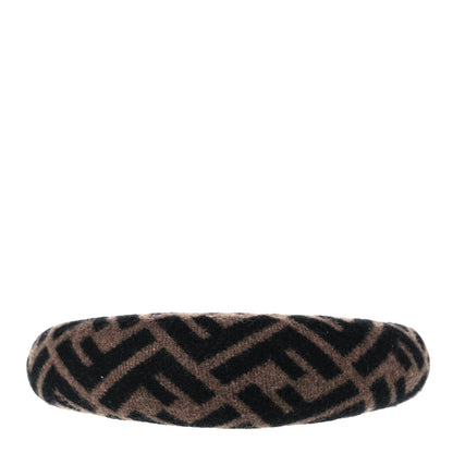 Fendi Wool Cashmere FF Logo Headband Tobacco 3 of 5