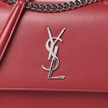 Saint Laurent Grained Calfskin Medium Monogram Sunset Lipstick Red 13 of 13