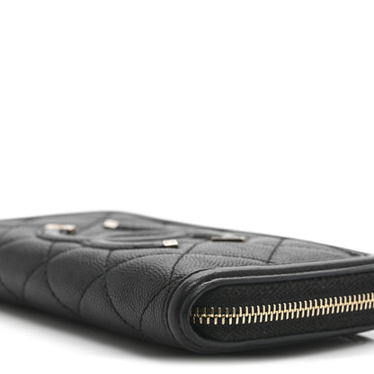 Chanel Caviar Quilted Medium Filigree Zip Around Wallet Black 10 of 10