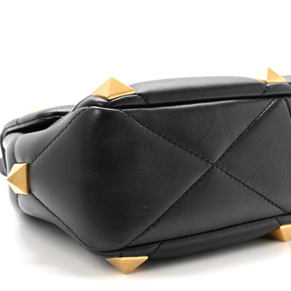 Valentino Garavani Nappa Large Roman Stud Shoulder Bag Black 8 of 9