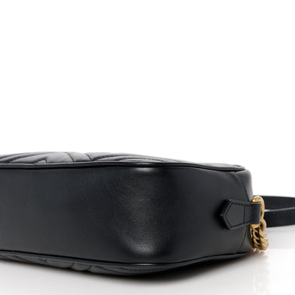 Gucci Calfskin Matelasse Small GG Marmont Chain Shoulder Bag Black 11 of 11