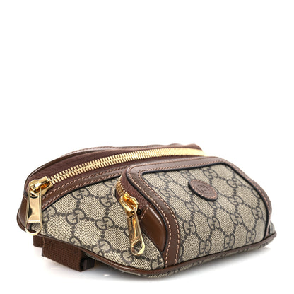 Gucci GG Supreme Monogram Textured Calfskin Retro Interlocking G Belt Bag Beige Ebony Brown Sugar 4 of 10
