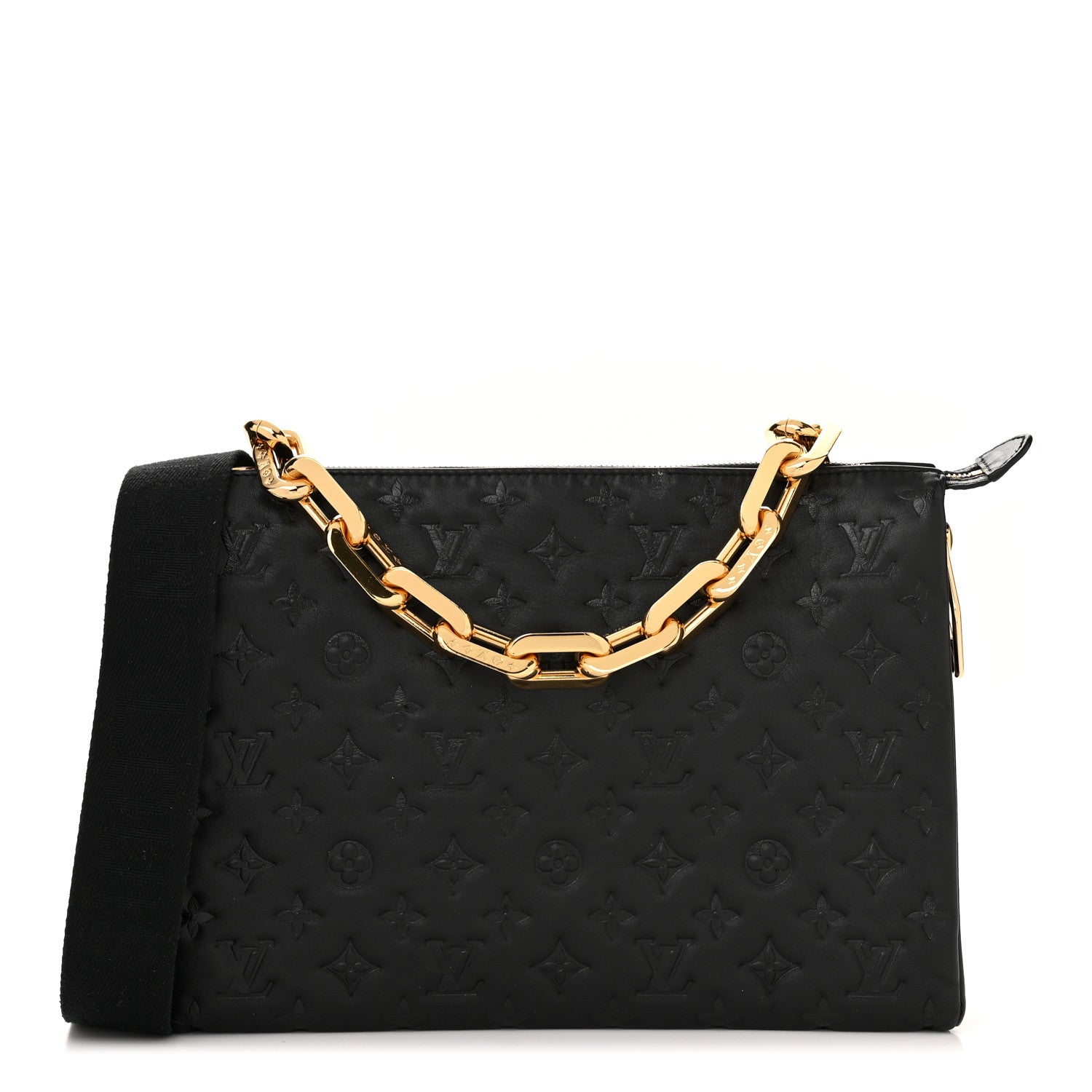 Louis Vuitton Lambskin Embossed Monogram Coussin MM Black 1 of 13