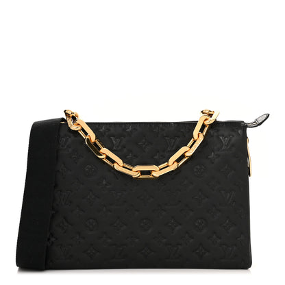 Louis Vuitton Lambskin Embossed Monogram Coussin MM Black 1 of 13