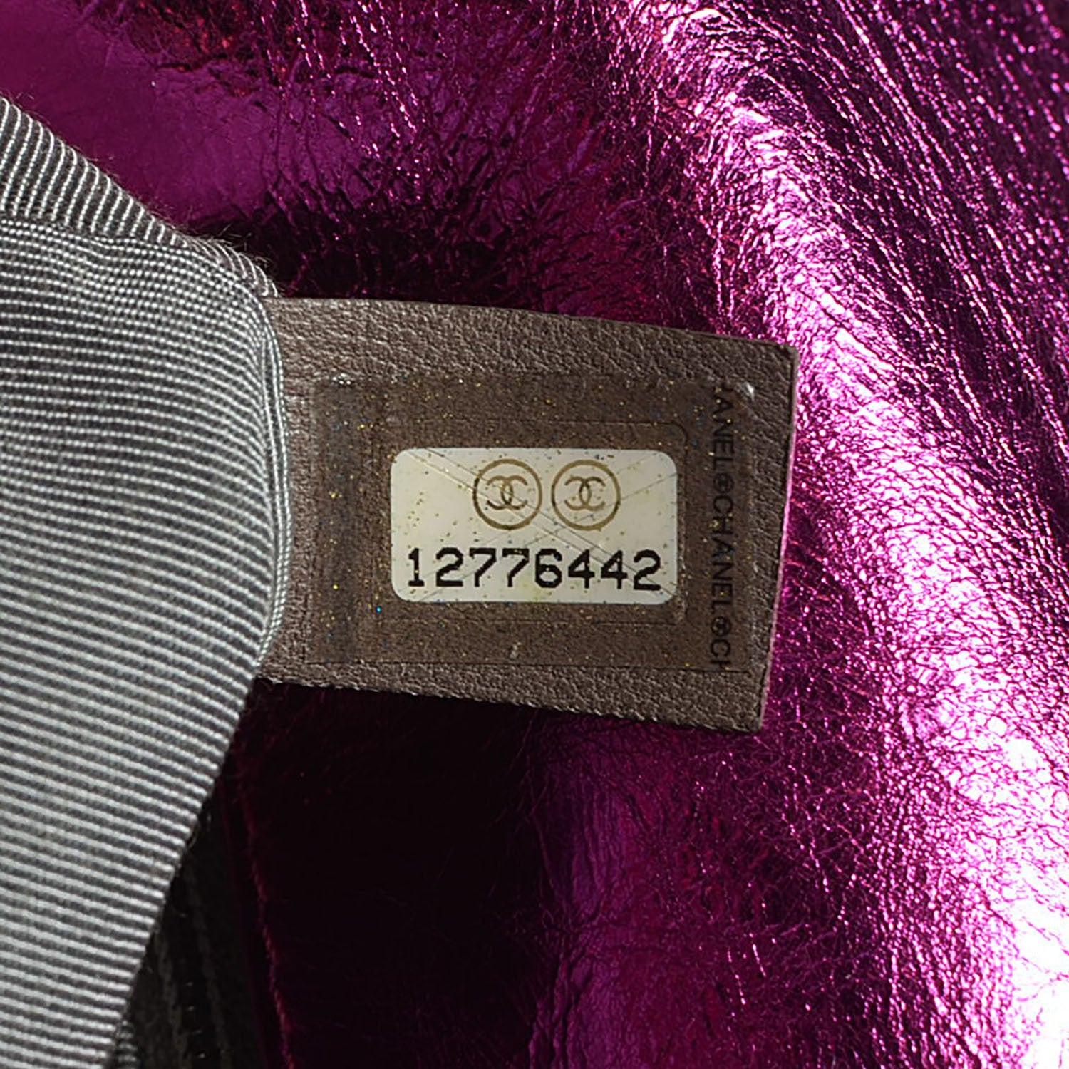 Chanel Metallic Cracked Calfskin Modern Chain Flap Fuchsia 7 of 7