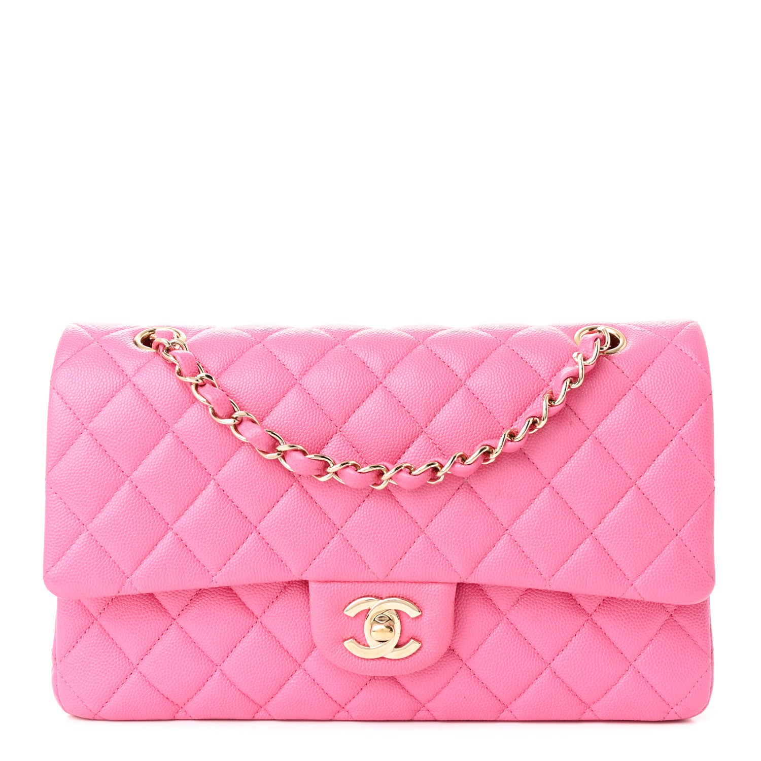 Chanel Caviar Quilted Medium Double Flap Pink 1 of 12