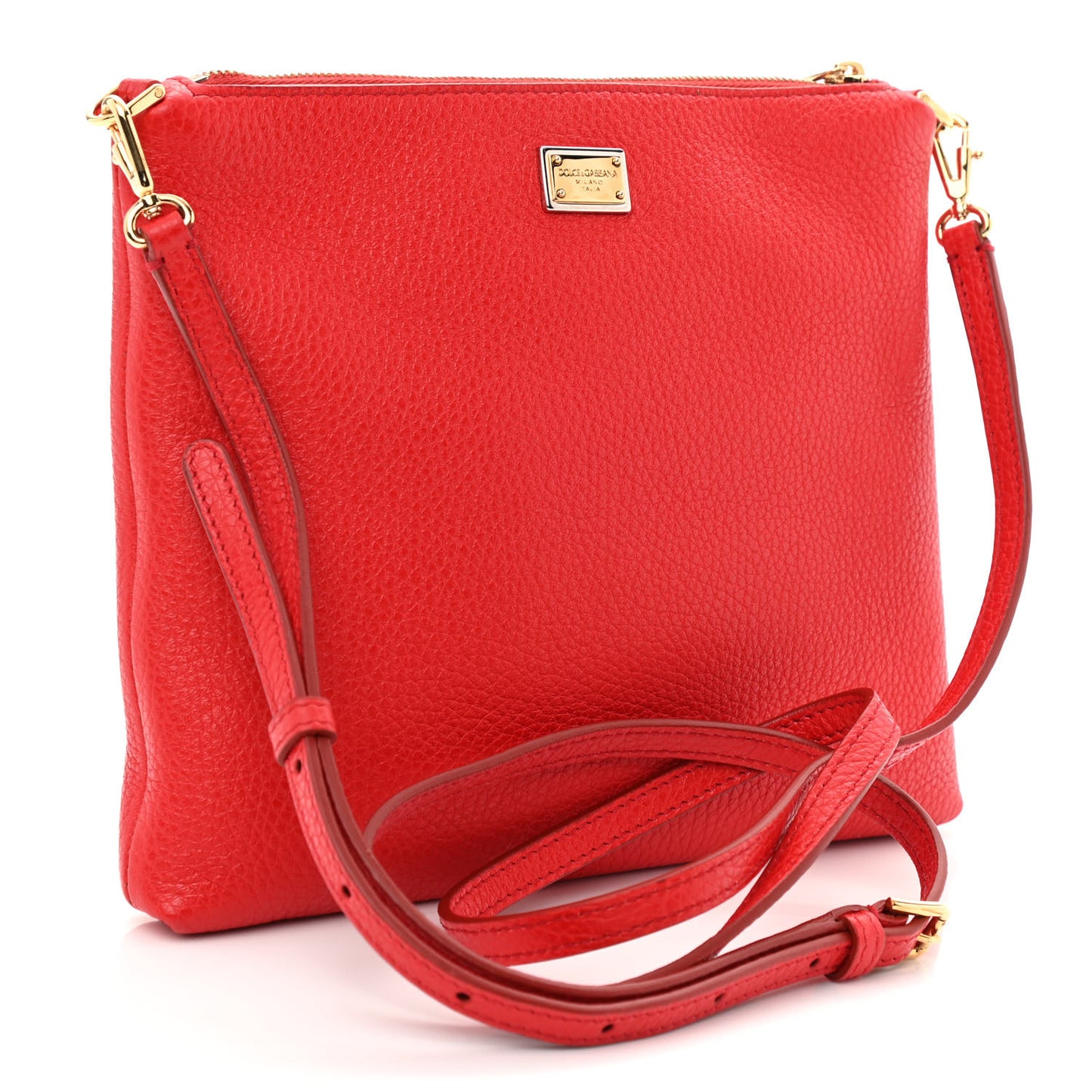 Calfskin Family Patch Crossbody Red