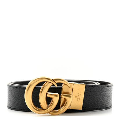 Gucci Dollar Calfskin Double G Reversible 37mm Belt 100 40 Black New Acero 1 of 6