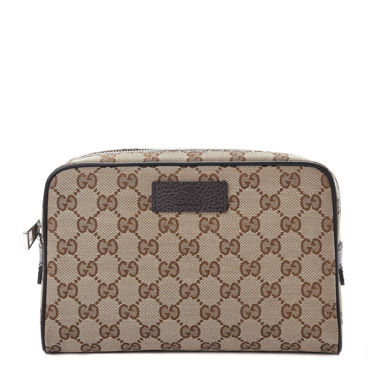 Gucci Monogram Dollar Calfskin Belt Bag Beige Ebony Testa di Moro Marrone Scuro 1 of 9