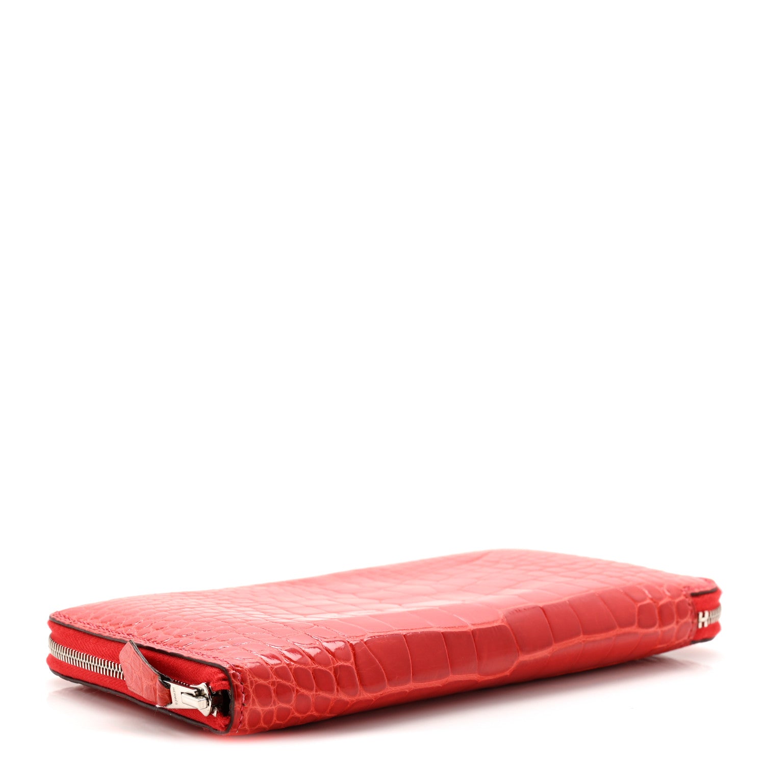 Hermes Shiny Alligator Azap Wallet Geranium 4 of 15