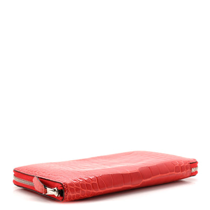 Hermes Shiny Alligator Azap Wallet Geranium 4 of 15