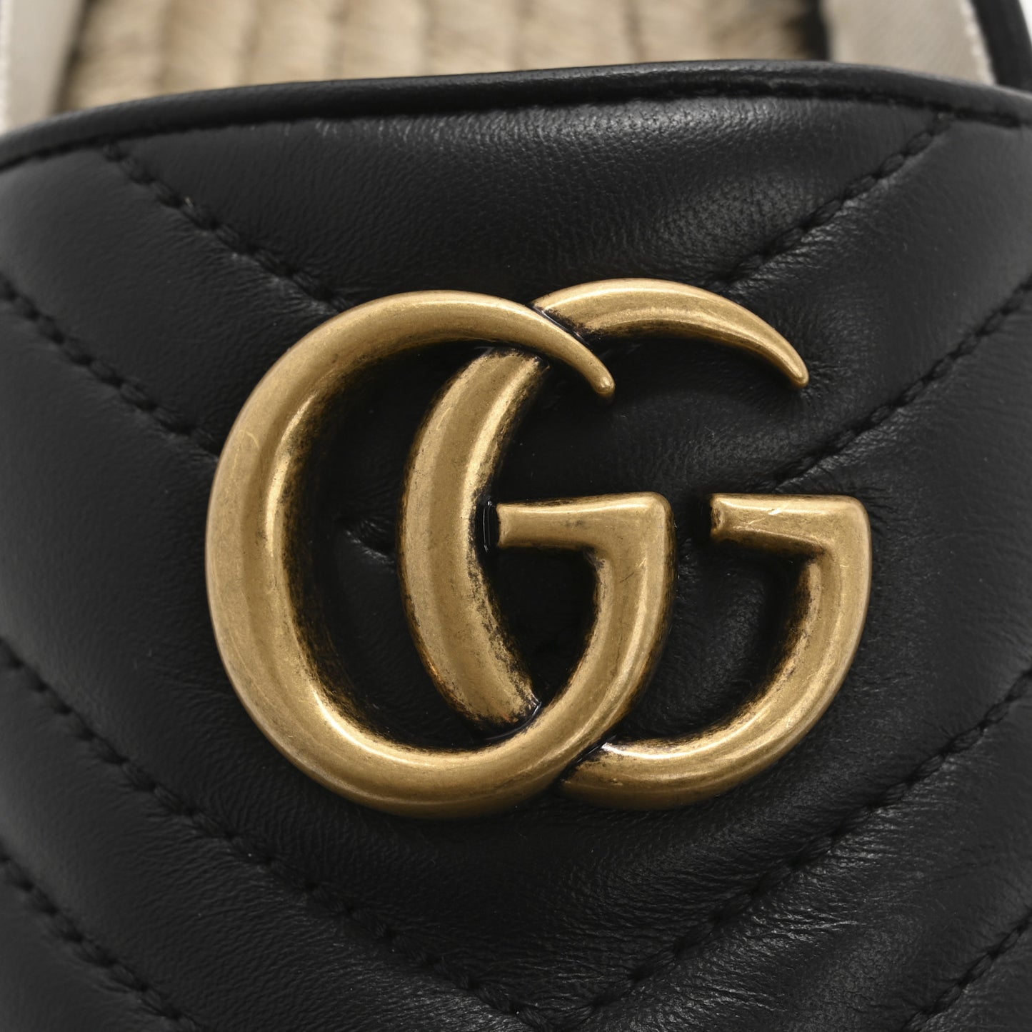 Nappa Matelasse GG Marmont Espadrilles 37.5 Black
