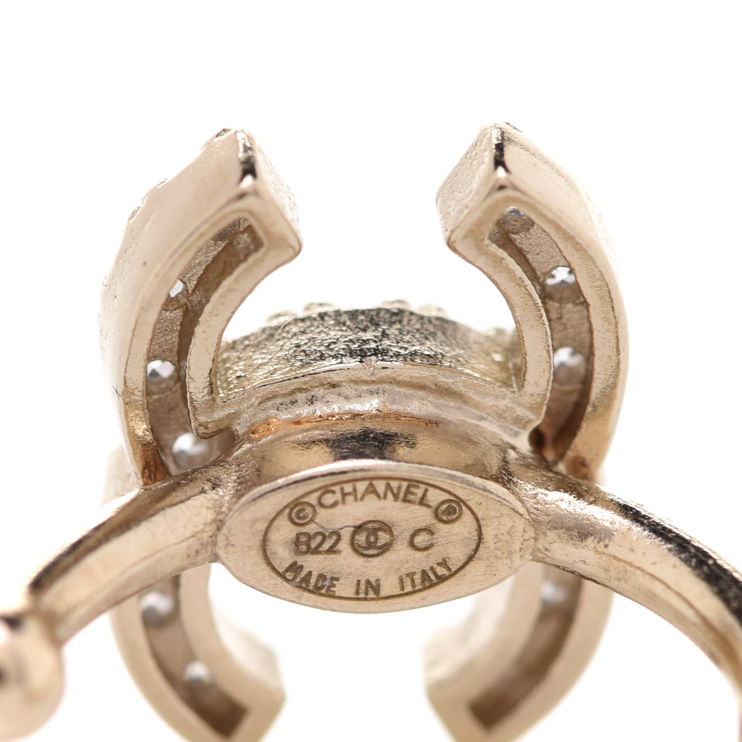 Chanel Metal Strass Lip Ring Set Gold 4 of 5