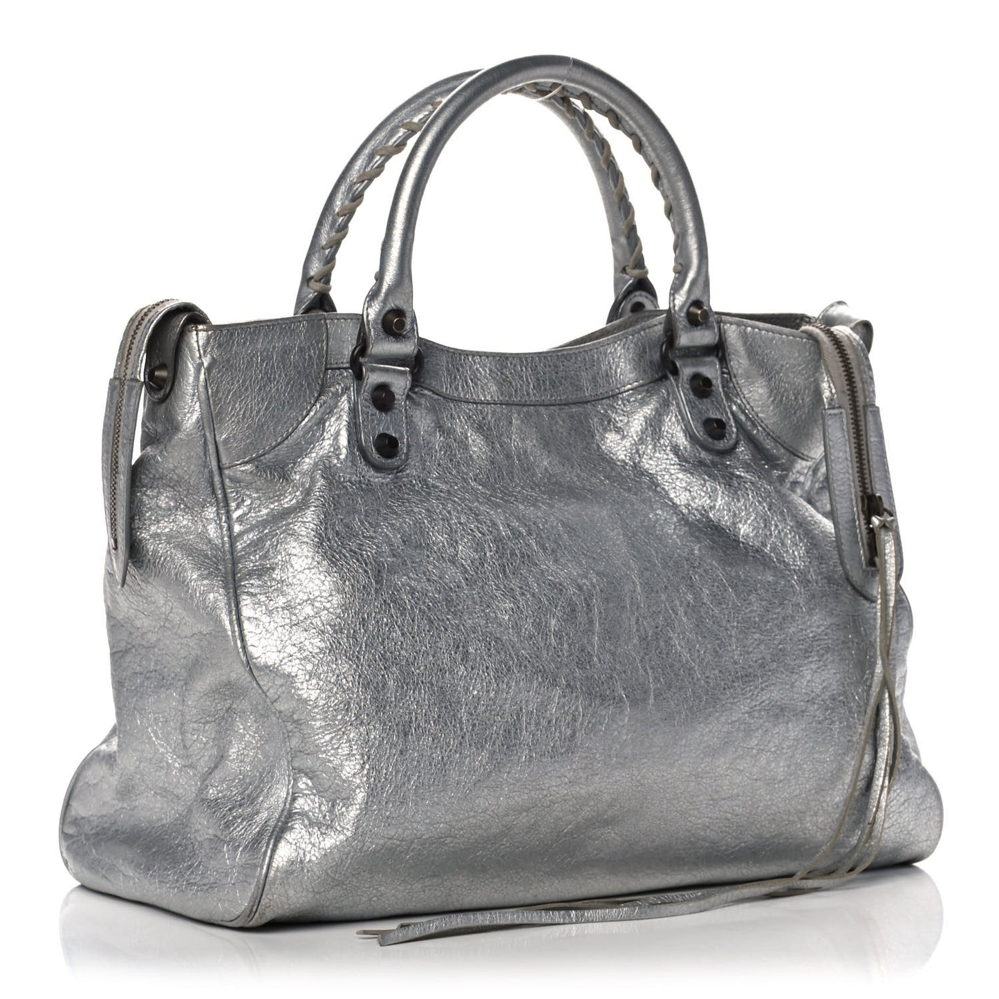 Metallic Agneau Classic Hardware Velo Gris Aluminum