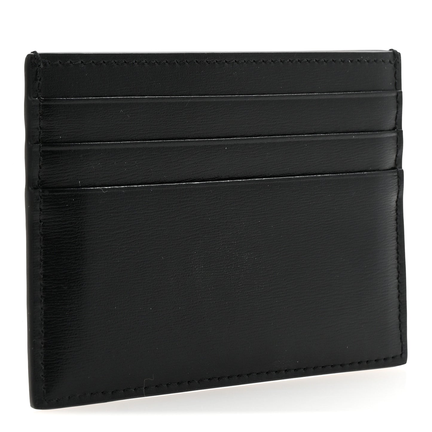 Shiny Calfskin Triomphe Card Holder Black Black