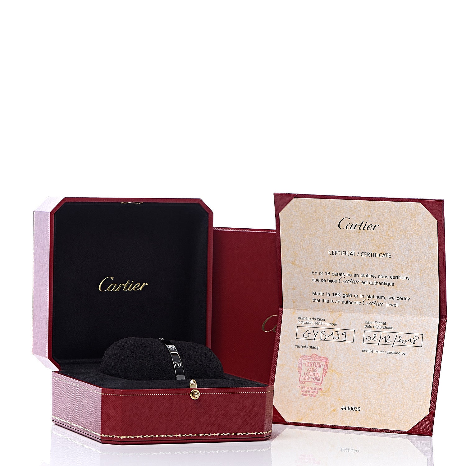 Cartier 18K White Gold LOVE Cuff Bracelet 19 5 of 5