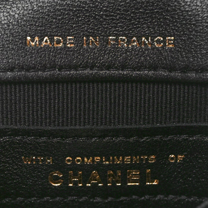 Chanel Lambskin Quilted Pearl Top Handle Clutch With Chain Black 9 of 11