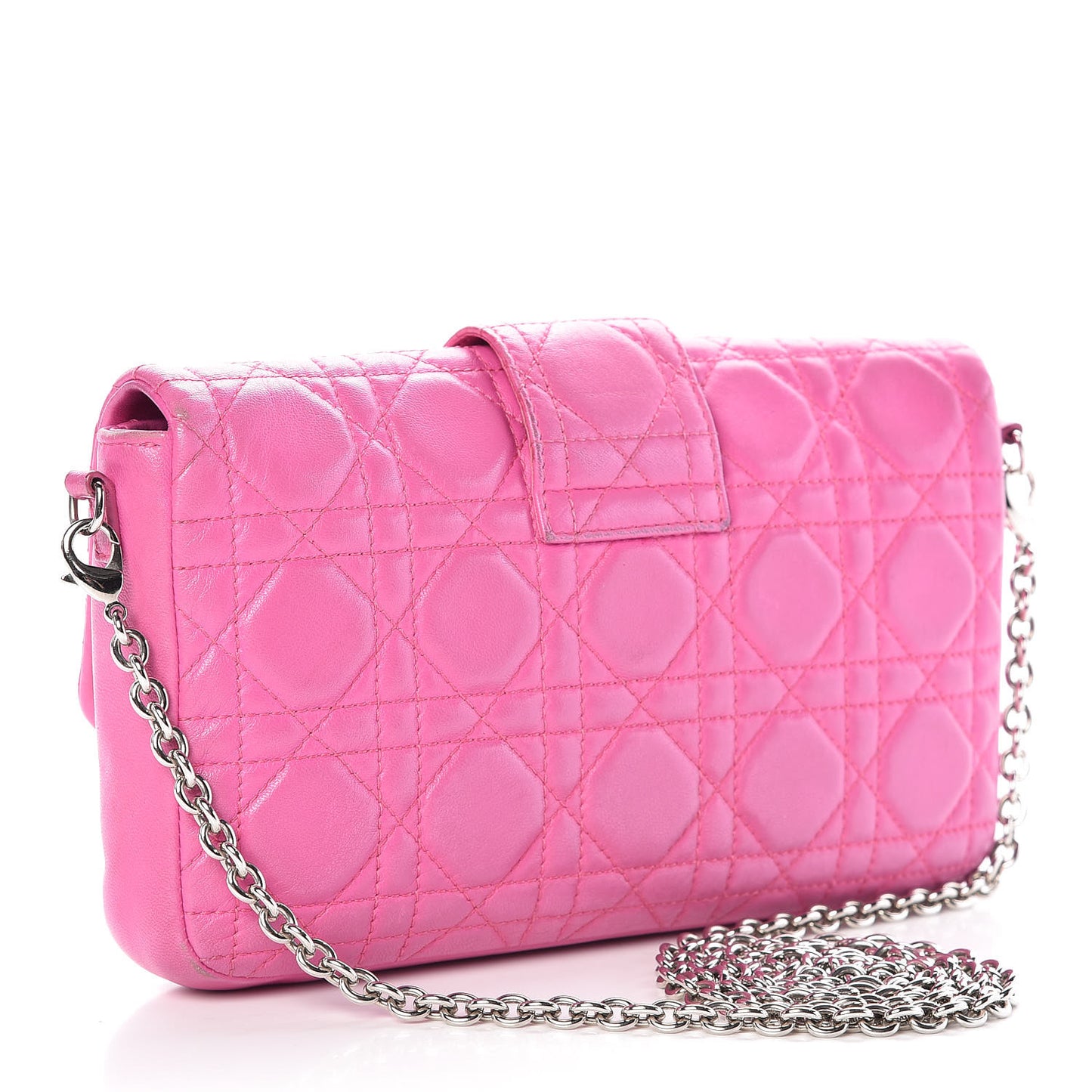 Lambskin Cannage New Lock Pouch Rose Sorbet