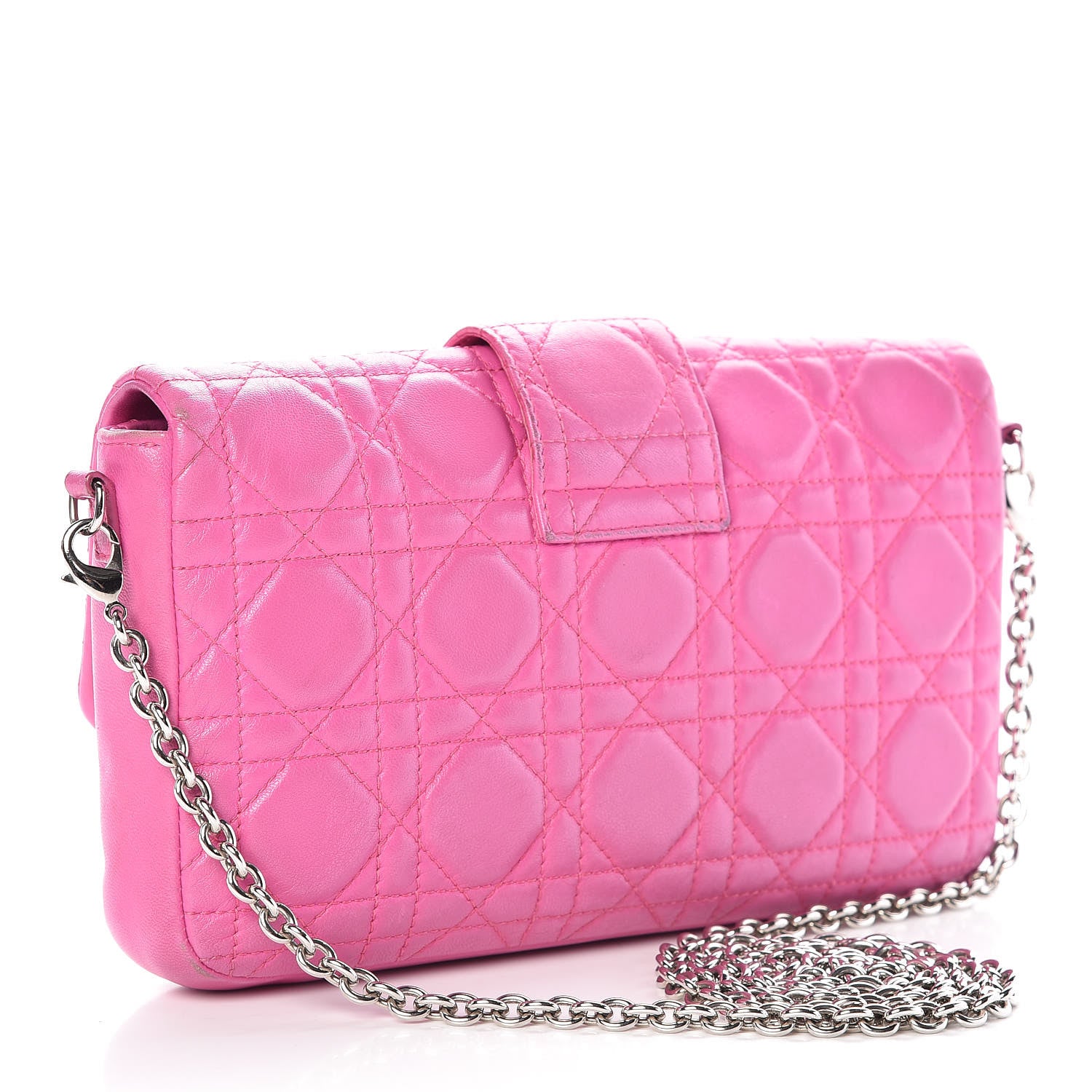 Christian Dior Lambskin Cannage New Lock Pouch Rose Sorbet 3 of 15