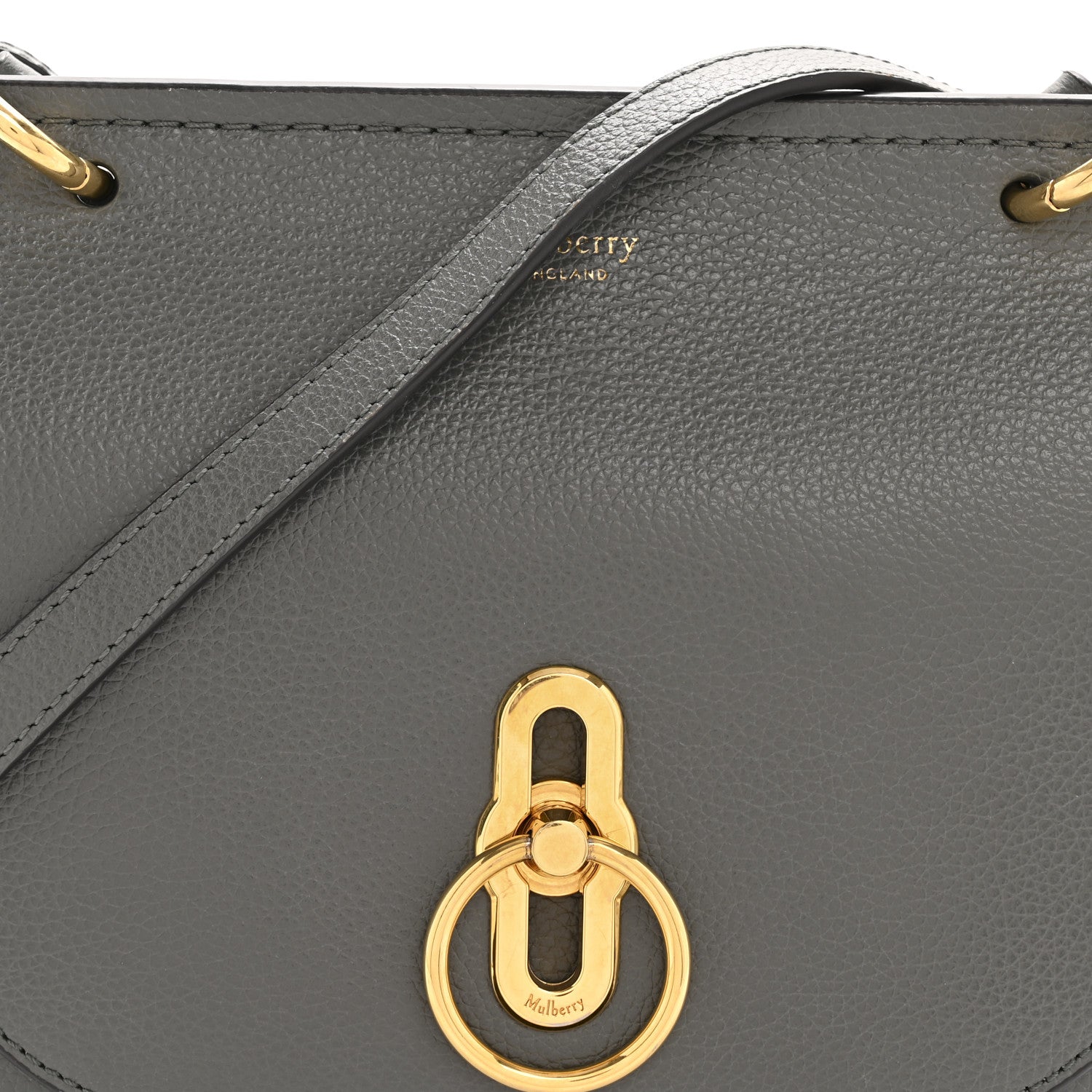 Mulberry Small Classic Grain Calfskin Small Amberley Satchel Charcoal 9 of 15